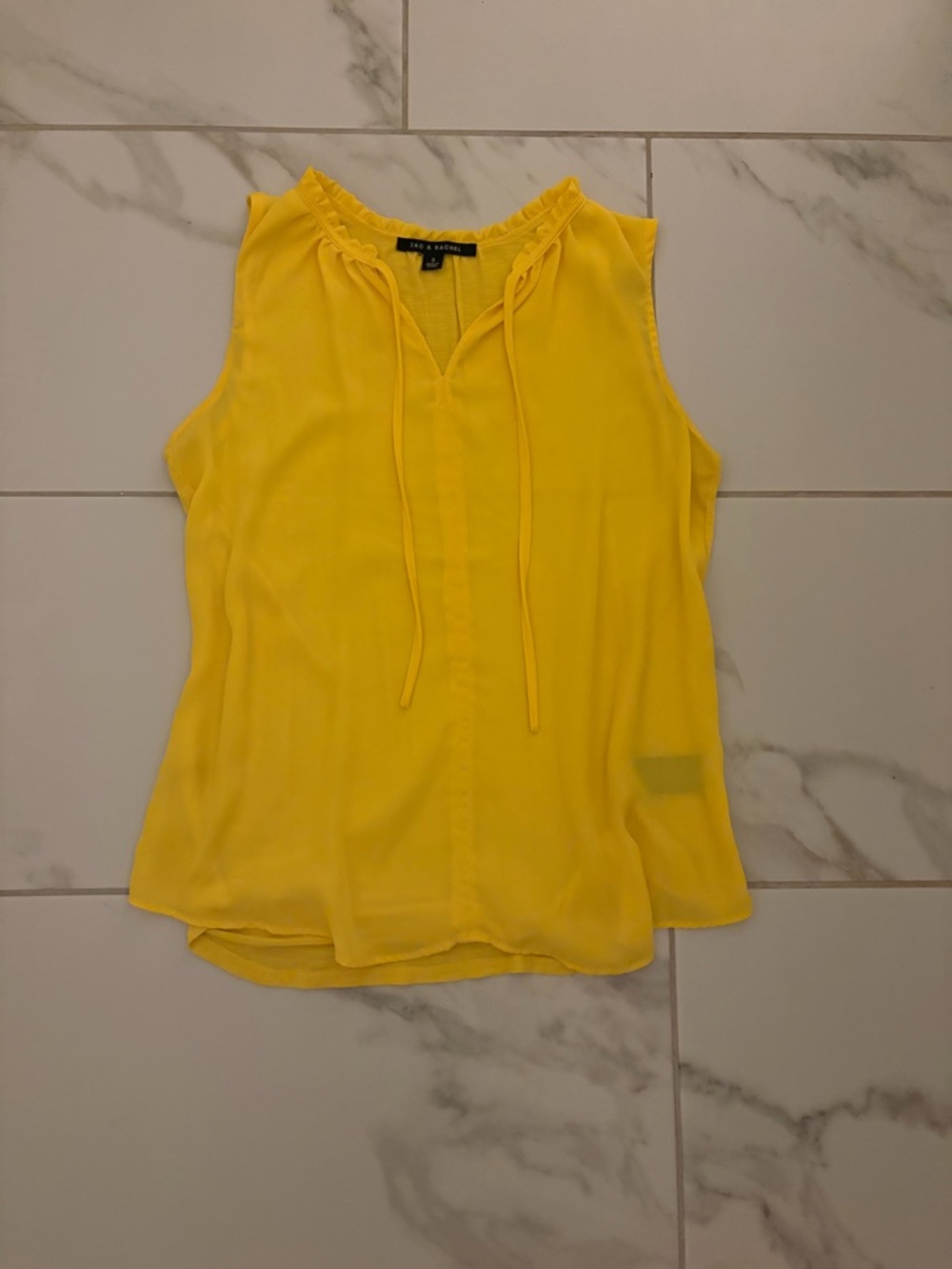Zac & Rachel Yellow Ruffle-Trim Sleeveless Camisole